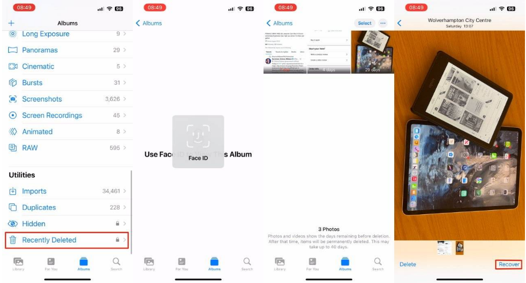 田林苹果14维修分享 iPhone14 上恢复已删除的照片 