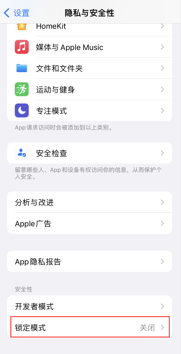 田林苹果手机维修分享iOS 16 “锁定模式”是什么 